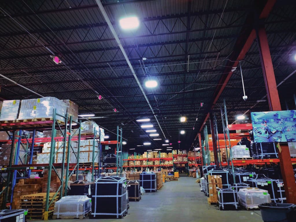 Inside of MB Fragrances warehouse.